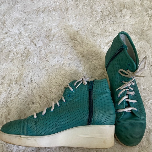 Ruco Line Leather Wedge Sneakers - Picture 3 of 5